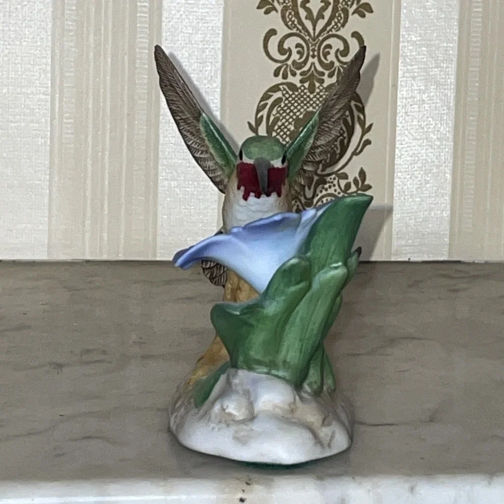 1996 Calliope Hummingbird with Gentian Bronson Collectibles Figurine Nature Core